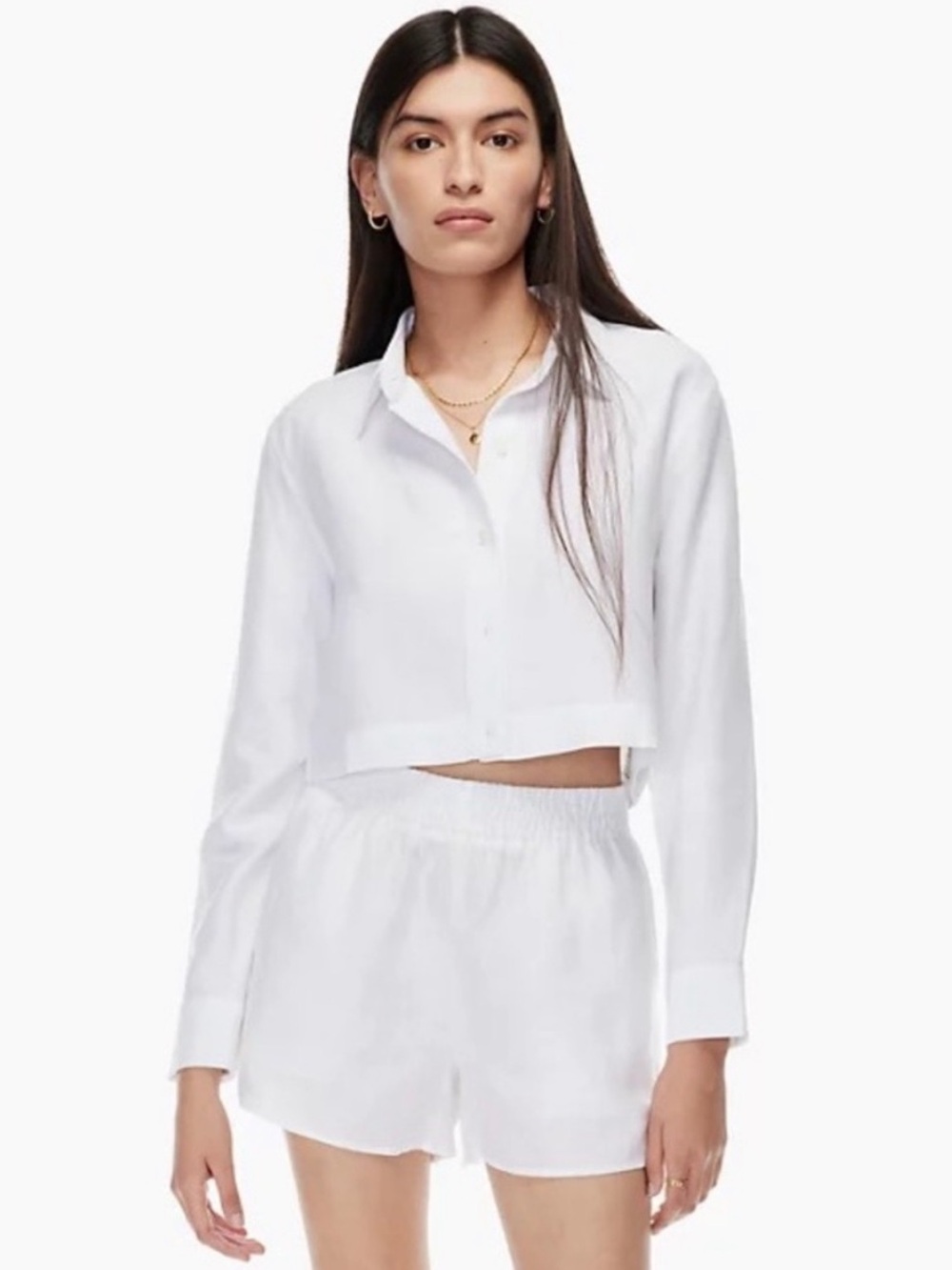 🆕 Aritzia Wilfred | Gelato White Women's Casual Linen Shorts | Small